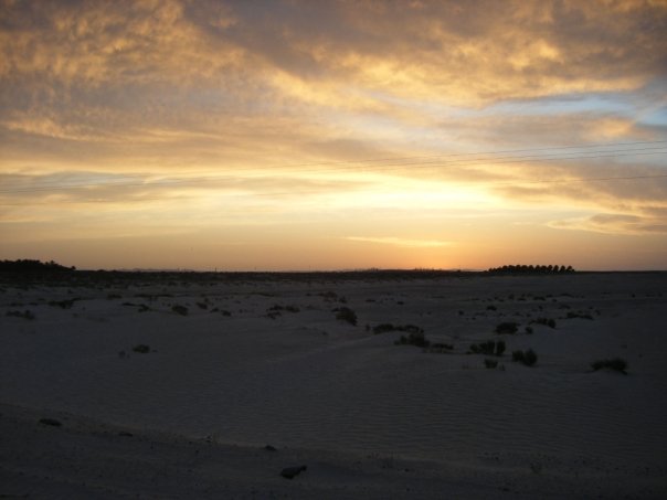 Sahara Desert sunset orange sky Tunisia — Two for the Row'd
